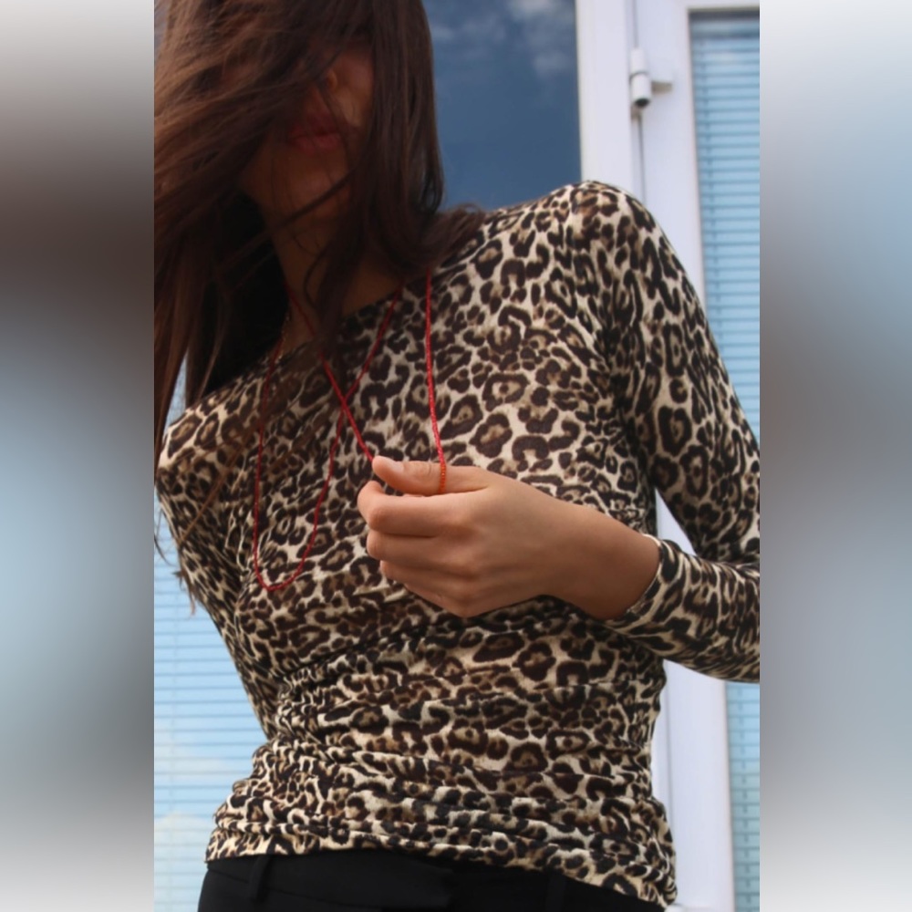 Zara Animal Print Knit Top